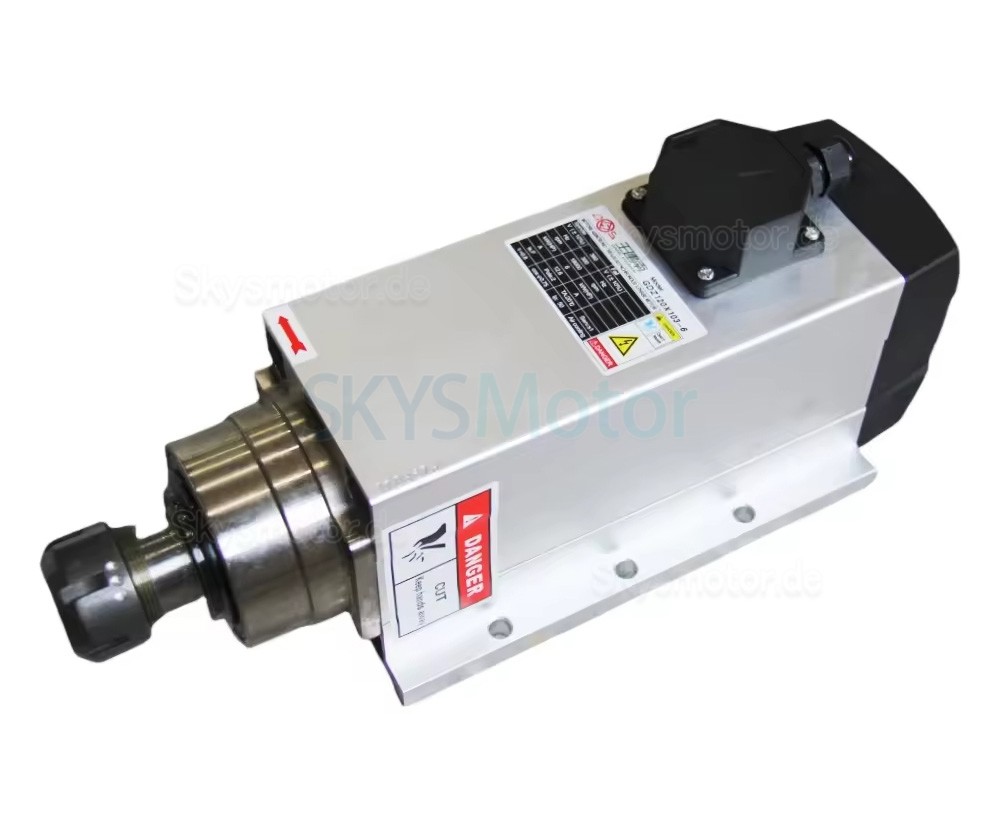 Luftgek&uuml;hlter CNC Spindelmotor GDZ120x103-6 220V/380V 6kW 18000U/min ER32 Spannzange 400Hz